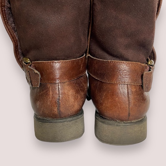 Baretraps Select Brown Leather Ankle Boots w/Belt Detail & Faux Fur Lining SZ 9 - Picture 9 of 12